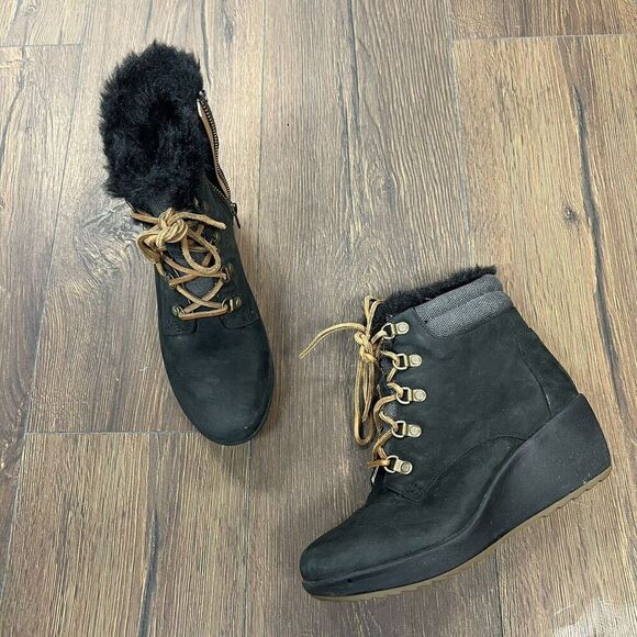 Sperry Top-Sider Luca Peak Women’s Wedge Boots - Black SZ 7.5 - Picture 2 of 7